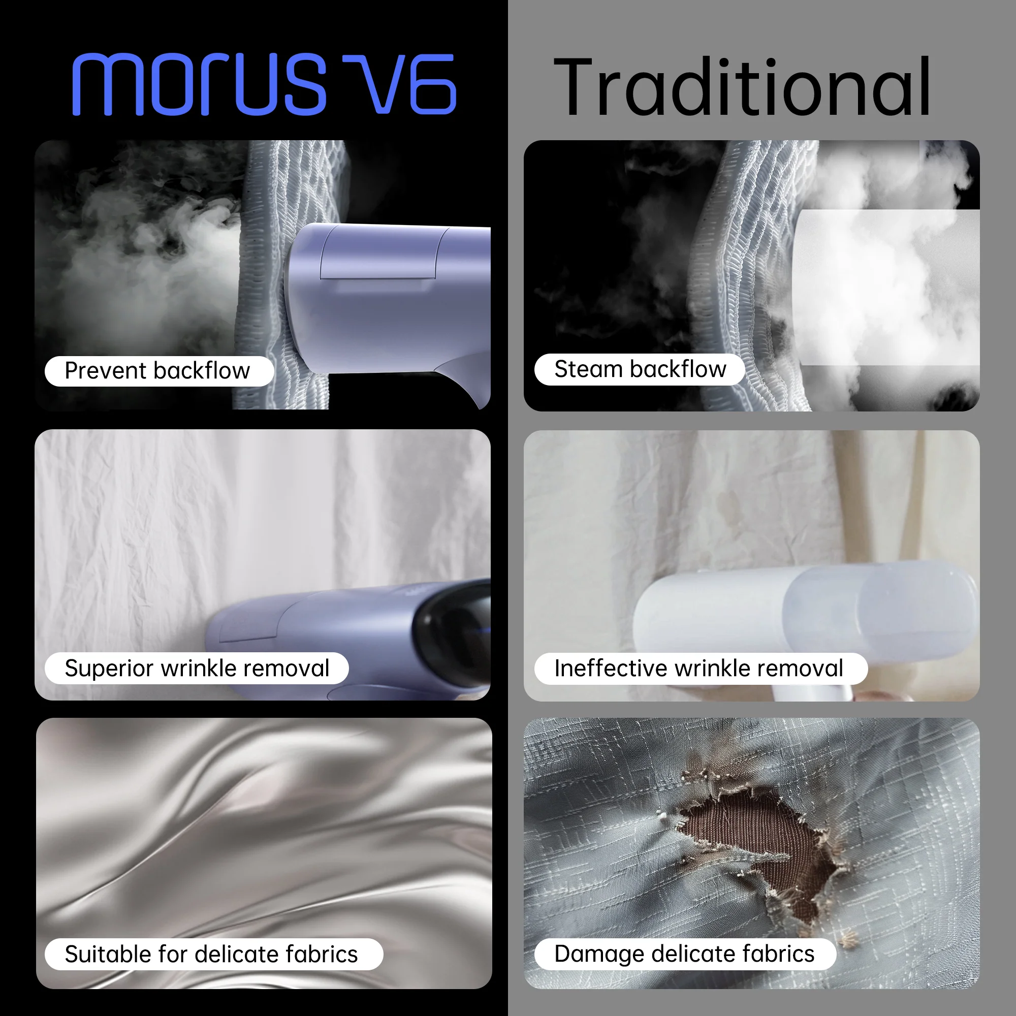 Morus V6 Vacuum Garment Steamer,20-Second Heat up - Image 3